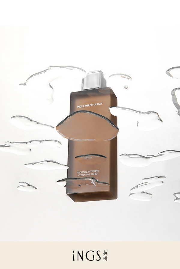 Front view of Brightening and Polishing Essence Water in a sleek glass bottle for gentle exfoliation and radiant skin